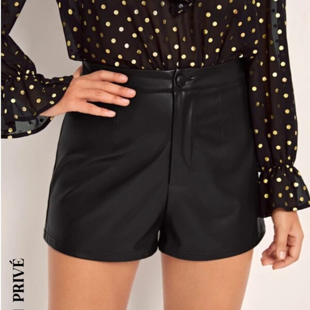 Shein Faux Leather Shorts Size 6